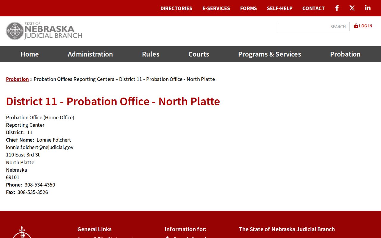 Perkins County criminal records and District 11 probation office