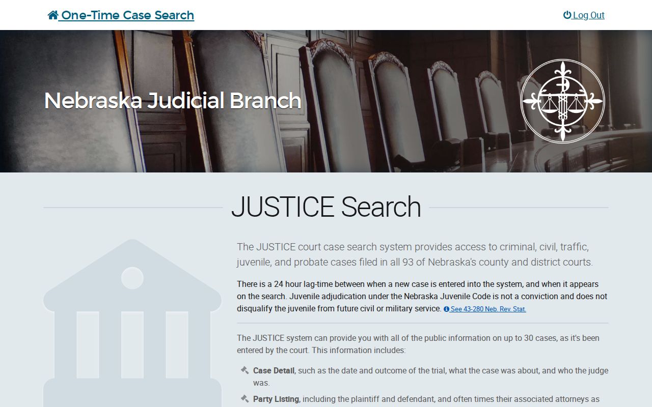 Perkins County criminal court cases JUSTICE search entry