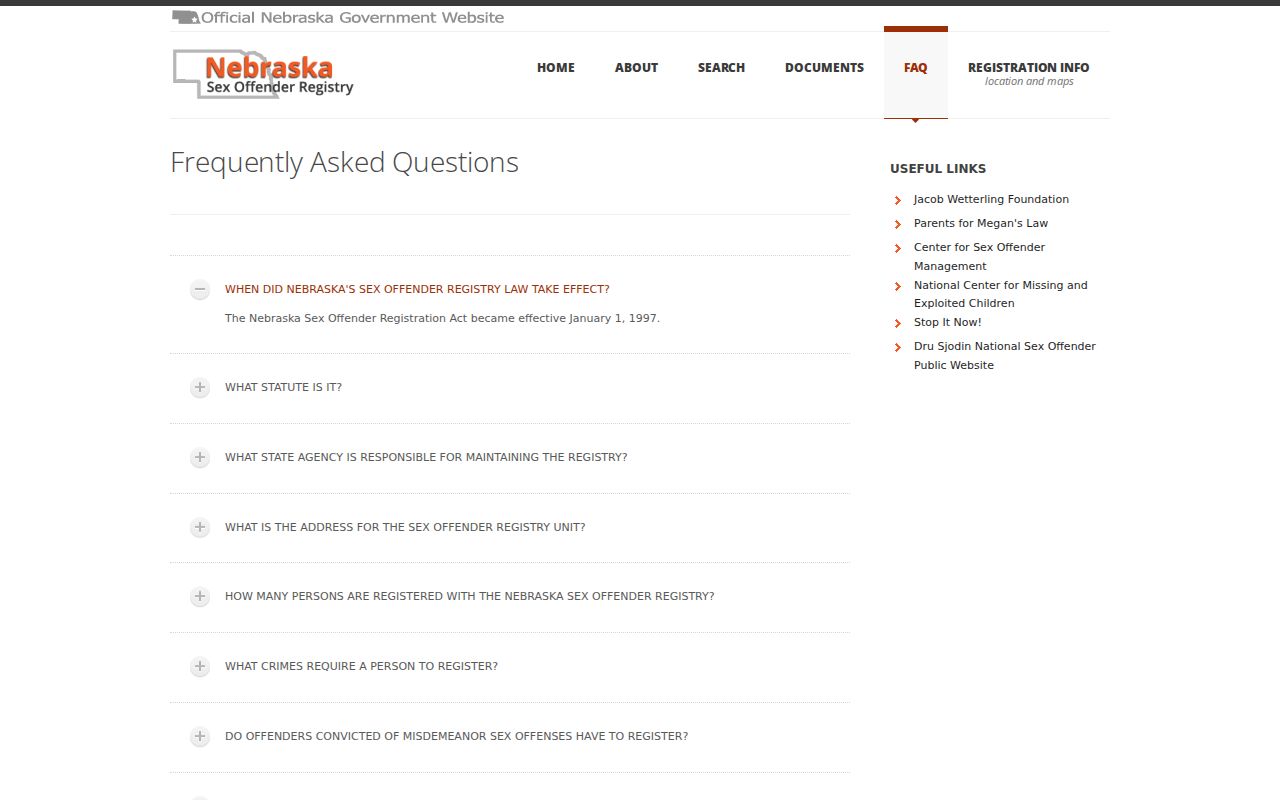 Perkins County sex offender registry coverage FAQ