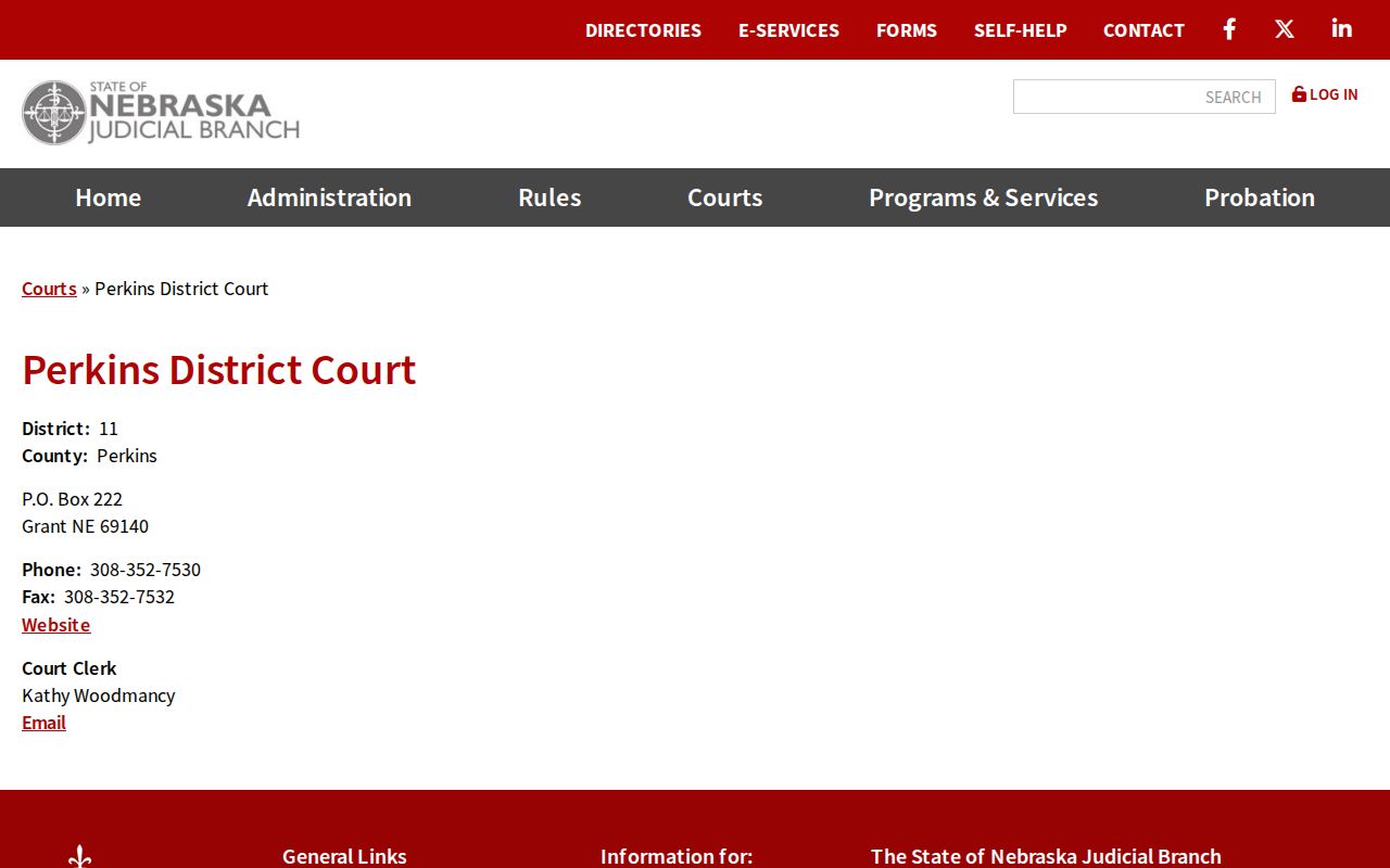 Venango criminal records through Perkins County District Court